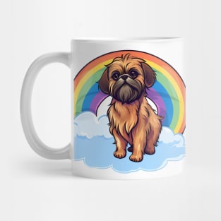Cute Brussels Griffon Rainbow Cloud Kawaii Dog Happy Puppy Mug